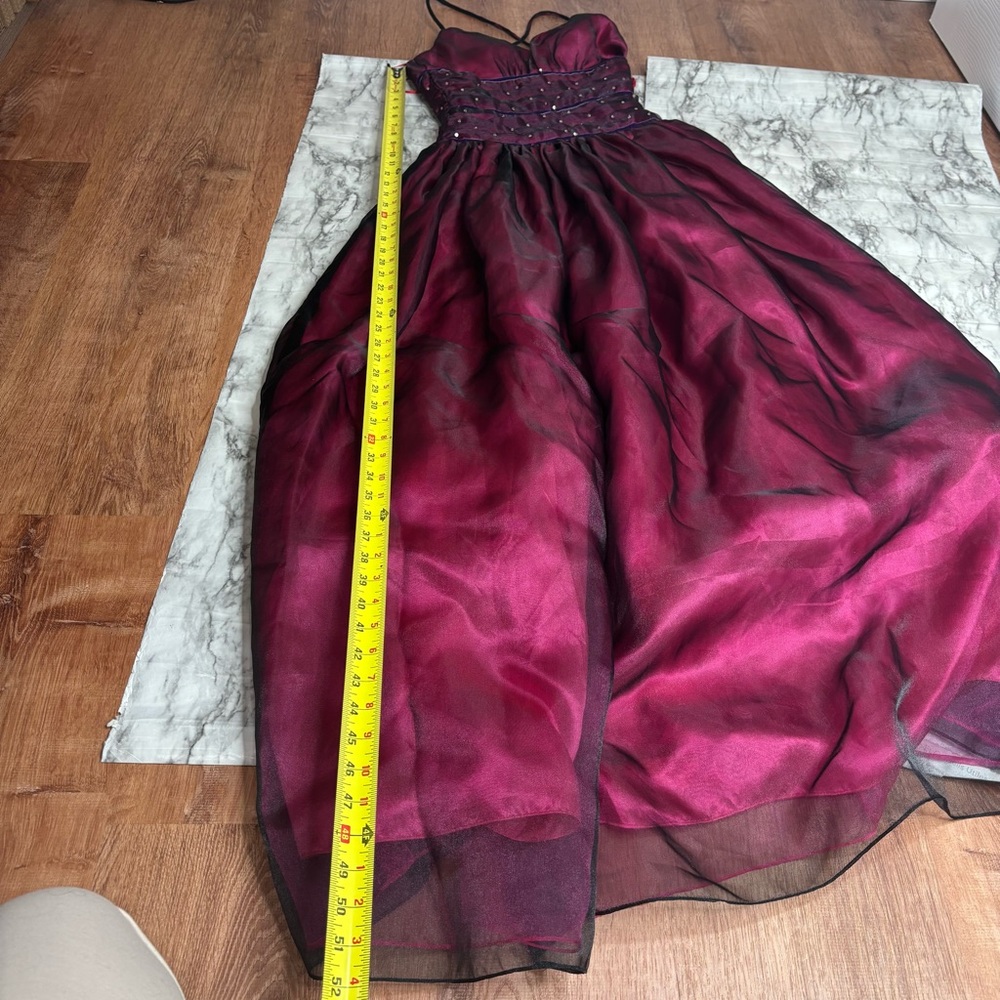 Beautify Y2K purple pink cross cross back ball gown prom dress NWT 4 rhinestones - Picture 8 of 8